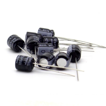 Condensateur 100uf 6.3v - 6.3x7.7mm pas: 3mm