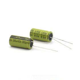 2x Condensateur 390uf - 63V - 10x20mm - P: 5mm - Ymin - 398con965